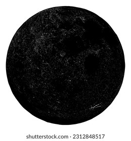 new moon hand drawing vector isolated on white background.