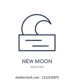 New moon icon. New moon linear symbol design from Weather collection. Simple outline element vector illustration on white background.
