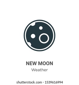 New moon vector icon on white background. Flat vector new moon icon symbol sign from modern weather collection for mobile concept and web apps design.