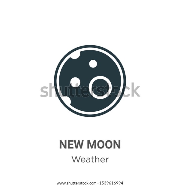 New moon vector icon on white\
background. Flat vector new moon icon symbol sign from modern\
weather collection for mobile concept and web apps\
design.