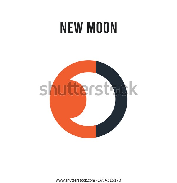 New moon vector icon on white background. Red and\
black colored New moon icon. Simple element illustration sign\
symbol EPS