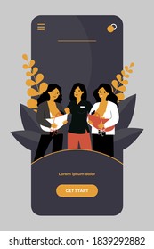 New mothers feeding babies in maternity clinic. Nurse, newborn children, bonding flat vector illustration. Motherhood, breastfeeding, child care concept for banner, website design or landing web page