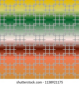 New multicolor abstract background with steel grid.