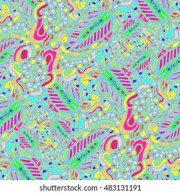 New multicolor abstract seamless pattern for textile design.