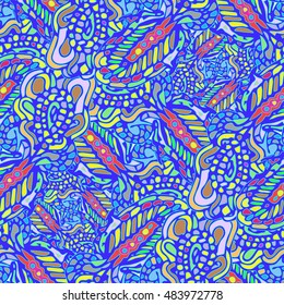 New multicolor abstract seamless pattern for textile design.