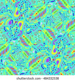 New multicolor abstract zentangle inspired art pattern for textile design.