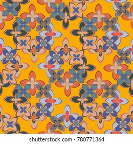 New multicolor seamless floral pattern with cute flower.