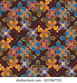 New multicolor seamless pattern with cute flower.