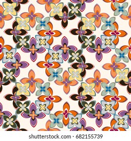 New multicolor seamless pattern with cute flower.
