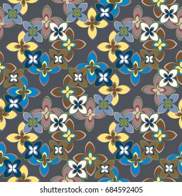 New multicolor seamless pattern with cute flower.