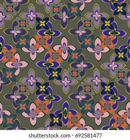 New multicolor seamless pattern with cute flower.