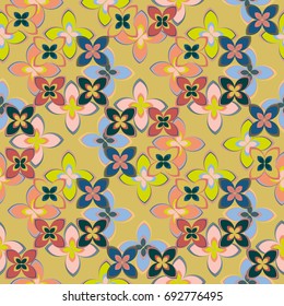 New multicolor seamless pattern with cute flower.