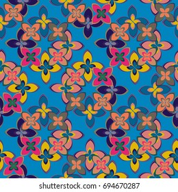 New multicolor seamless pattern with cute flower.