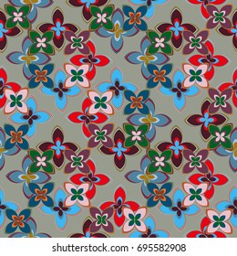 New multicolor seamless pattern with cute flower.