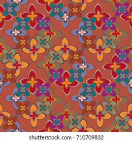 New multicolor seamless pattern with cute flower.