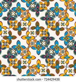 New multicolor seamless pattern with cute flower.