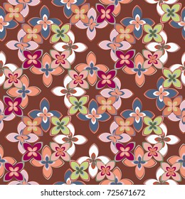 New multicolor seamless pattern with cute flower.