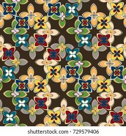 New multicolor seamless pattern with cute flower.