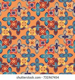 New multicolor seamless pattern with cute flower.