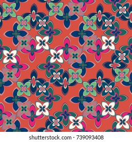 New multicolor seamless pattern with cute flower.