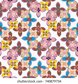 New multicolor seamless pattern with cute flower.