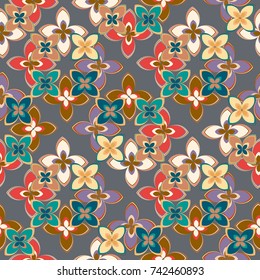 New multicolor seamless pattern with cute flower.