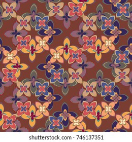 New multicolor seamless pattern with cute flower.