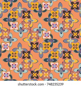 New multicolor seamless pattern with cute flower.