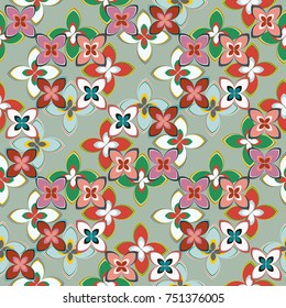 New multicolor seamless pattern with cute flower.