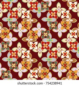 New multicolor seamless pattern with cute flower.