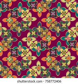 New multicolor seamless pattern with cute flower.