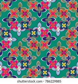 New multicolor seamless pattern with cute flower.