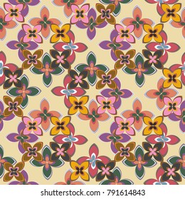 New multicolor seamless pattern with cute flower.