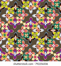 New multicolor seamless pattern with cute flower.