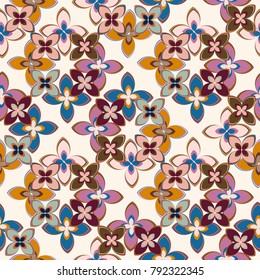 New multicolor seamless pattern with cute flower.