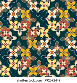 New multicolor seamless pattern with cute flower.