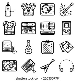 New Music Flat Icon Set Isolated Stock Vector (Royalty Free) 2103507794 ...