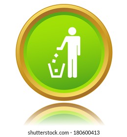 New no littering sign on a white background