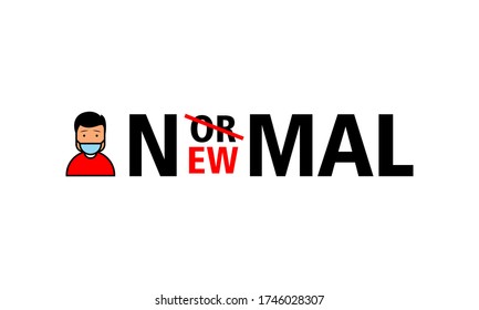 new normal activities and which will become new Normal after the concept of COVID-19 becomes a human lifestyle, Typography style, human style. Modern Style.