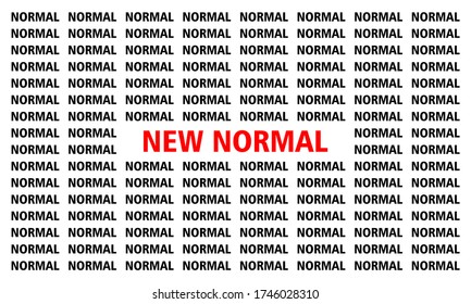 new normal activities and which will become new Normal after the concept of COVID-19 becomes a human lifestyle, Typography style, human style. Modern Style.