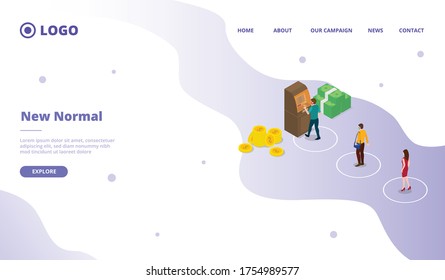 New normal for campaign web website home homepage landing page template with modern flat cartoon style vector design illustration