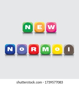 New normal character. The letters on the square dice. 