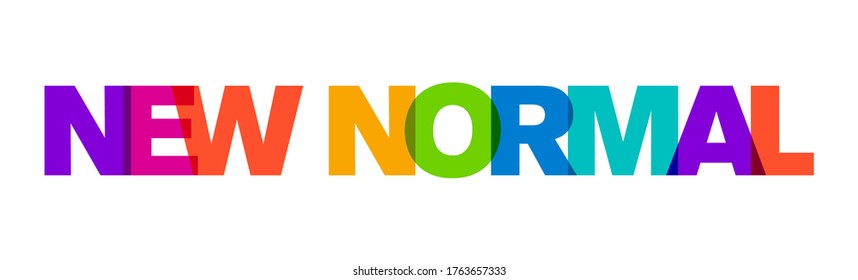 New normal colorful text, vector illustration