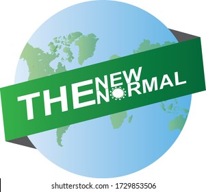 New normal concept. Logo graphic design "new normal" text for ad, banner, graphic elements. After the epidemic the COVID-19 virus caused the new normal worldwide. Vector illustration