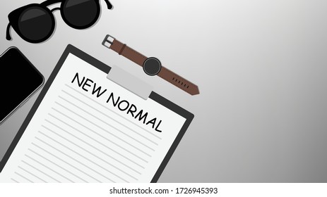 New normal concept note work. After Coronavirus or Covid-19 way of life of humans to change to new normal.Vector Illustration EPS 10