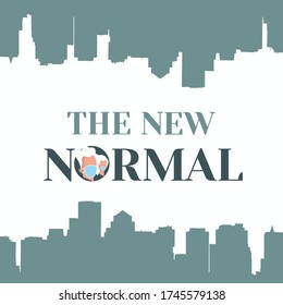 new normal concept,  people wearing mask, After Outbreak . After the Coronavirus or Covid-19 causing the way of life of humans to change to new normal