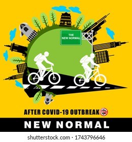 New normal concept and social distancing people to prevent disease outbreak