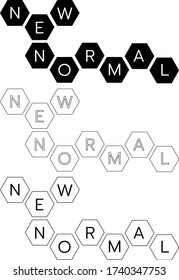 New normal concept word and background banner, wallpaper, COVID-19 concept during coronavirus pandemic and New normal lifestyle concept.