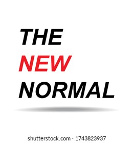 New normal concept word lettering sign icons for post covid-19 coronavirus disruption vector for web, print, banner, flyer