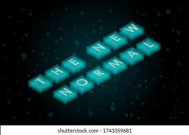 New normal concept word on isometric design with flat design for logo, banner and background